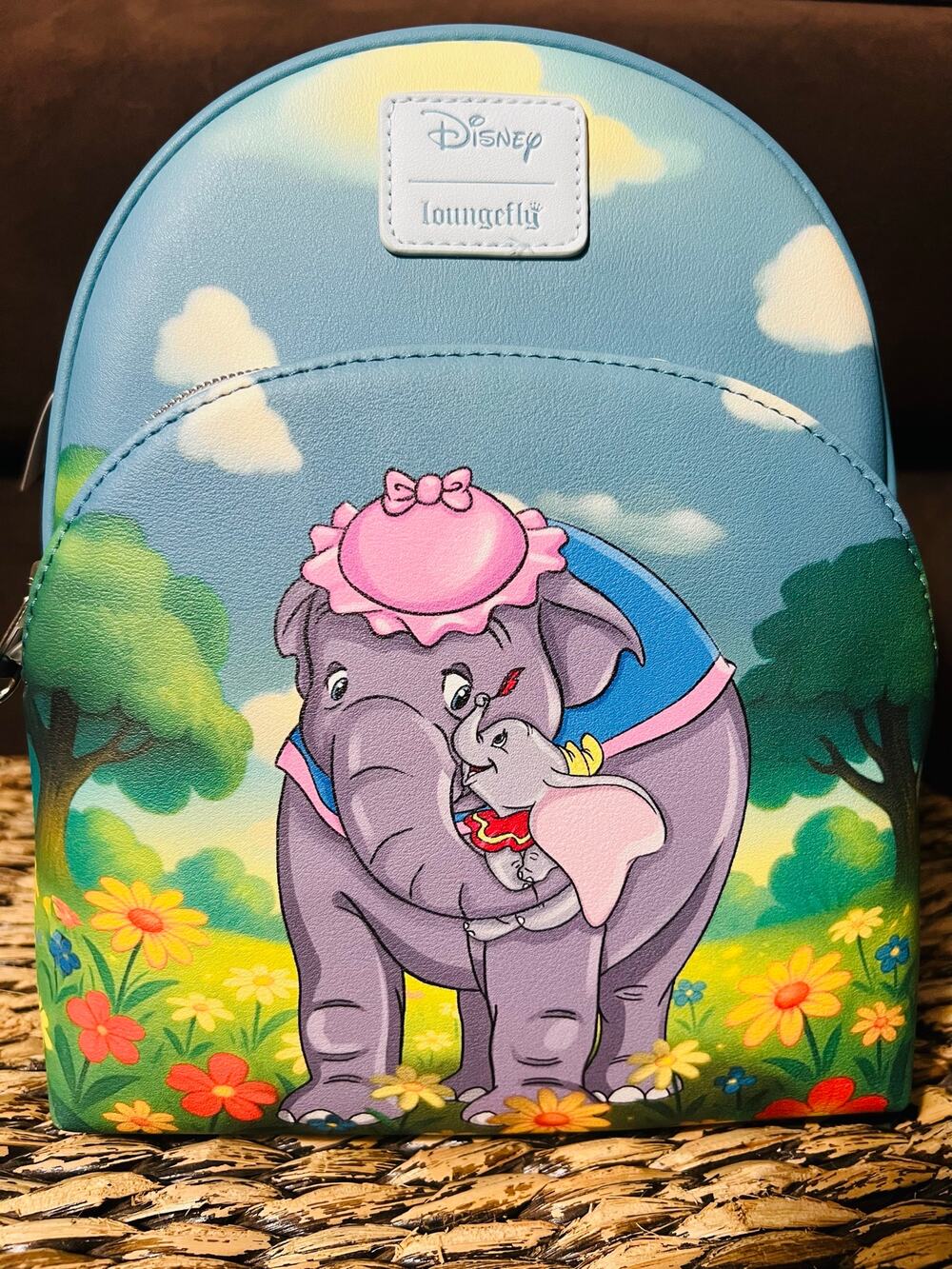 Loungefly Disney Dumbo Flower Field Mother Mrs. Jumbo Mini Backpack.
